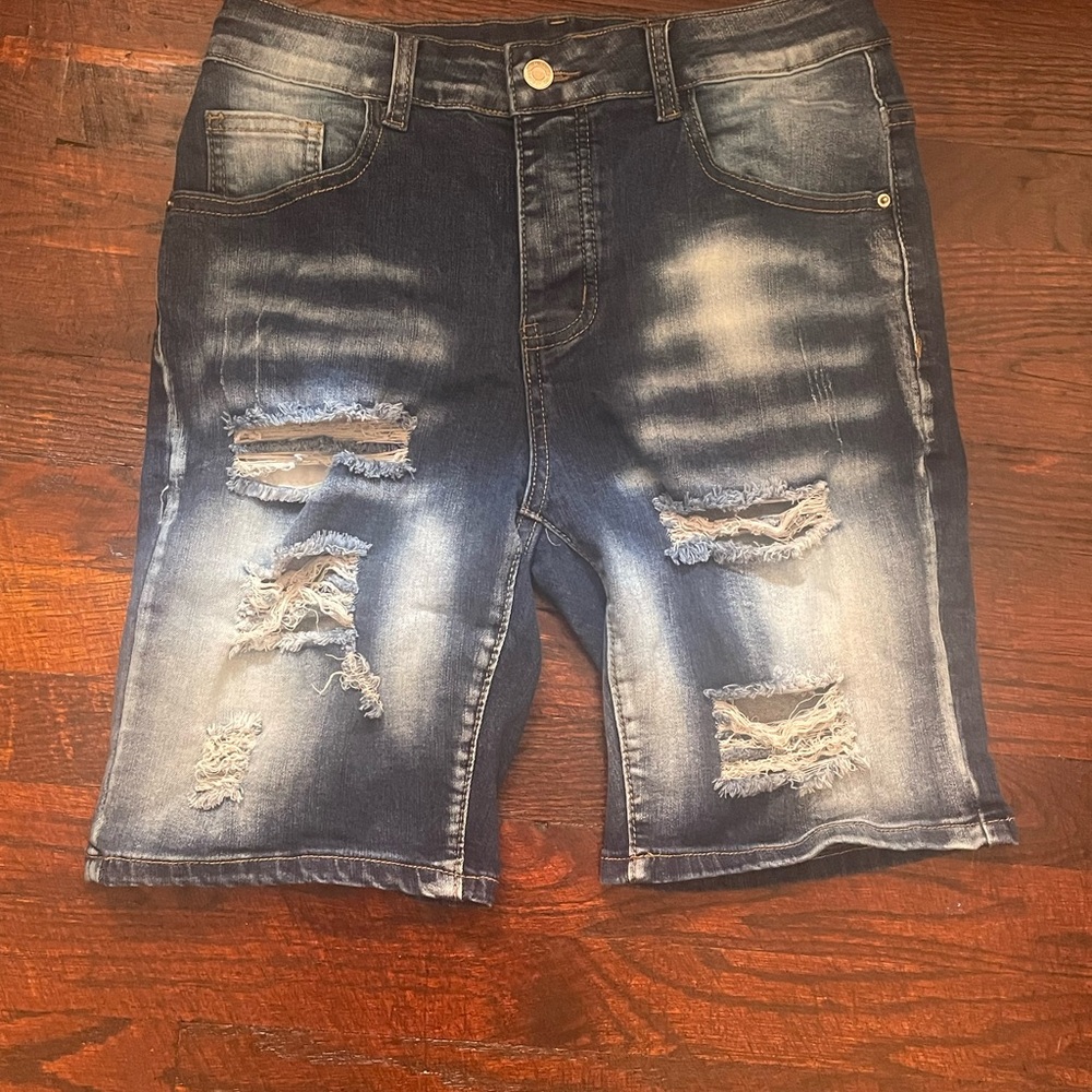 Distressed Denim Men's Shorts